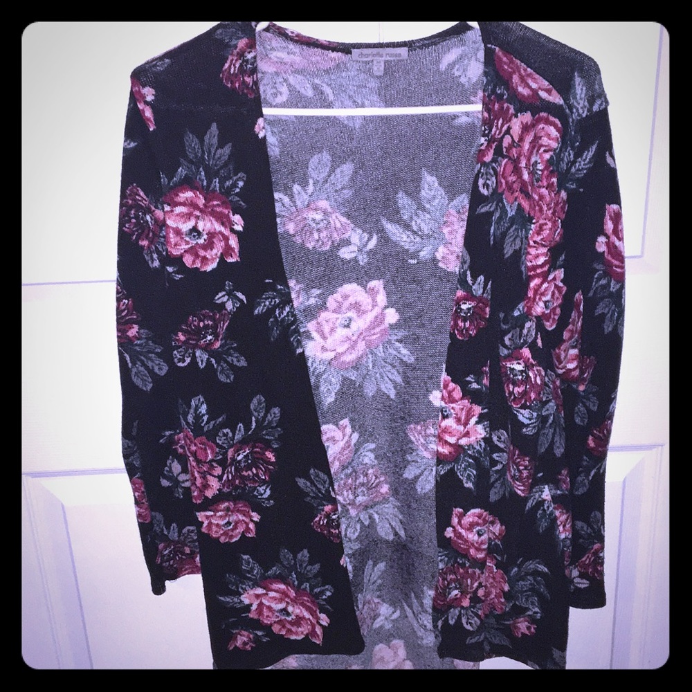 Floral knitted cardigan